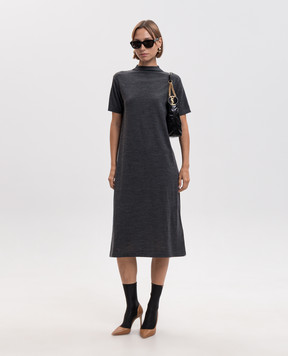 Jil Sander Серое платье миди из шерсти J02CT0608J14857