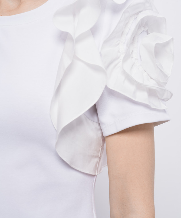 Christy Lynn Белая футболка Kinsley с рюшами CLB417F33 изображение 5