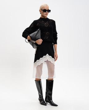 Jil Sander Черный свитер с шерстью в узор J03GP0184J14812