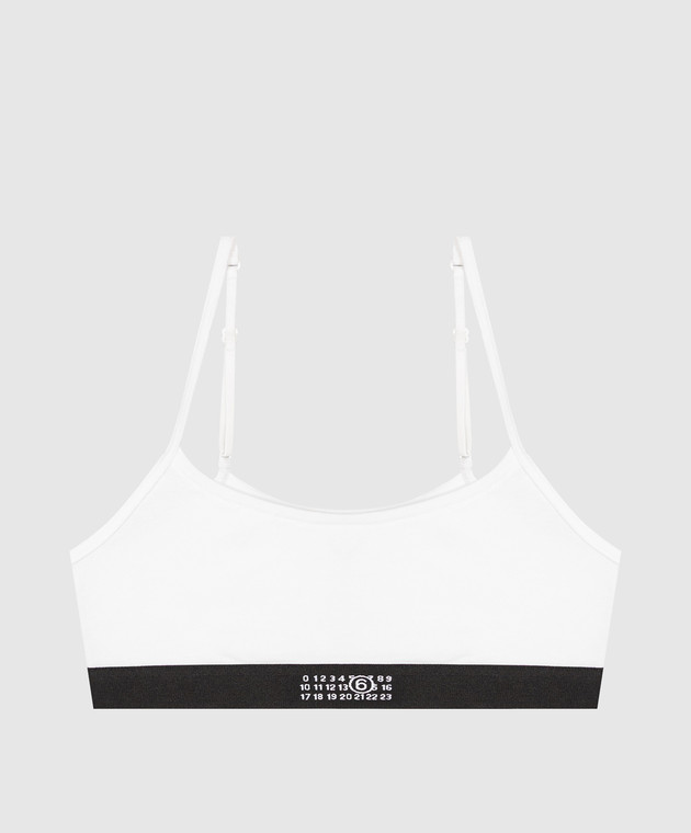 Maison Margiela MM6 Белый топ с узором эмблемы MKRG80060
