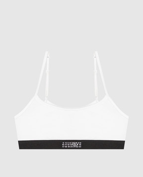 Maison Margiela MM6 Белый топ с узором эмблемы MKRG80060