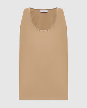 Peserico Коричневый топ с цепочкой мониль A0848106638