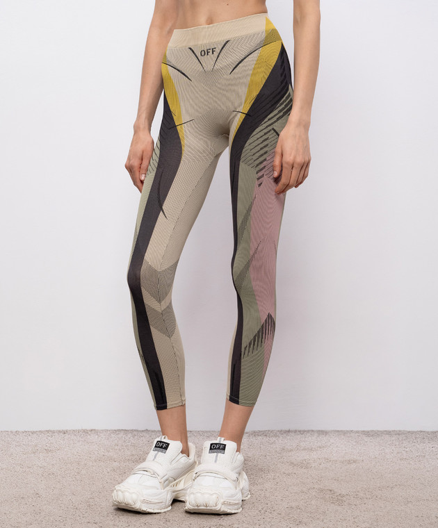 Off-White Леггинсы с узором логотипа 2LI00236K изображение 3
