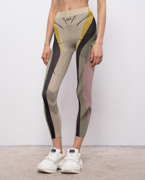 Off-White Леггинсы с узором логотипа 2LI00236K