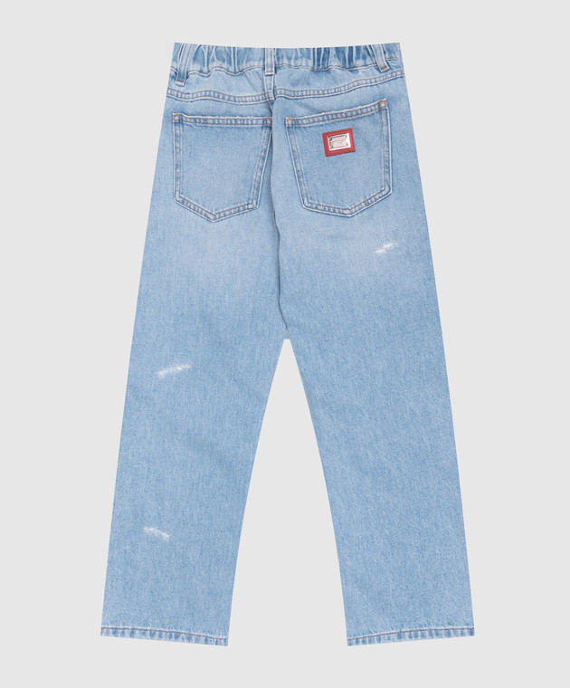 Dolce&Gabbana Дитячі блакитні джинси з проріхами L42F92LDD9526 зображення 2