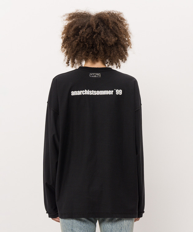Vetements Чорний лонгслів з ефектом вивороту MH27LS219B зображення 4