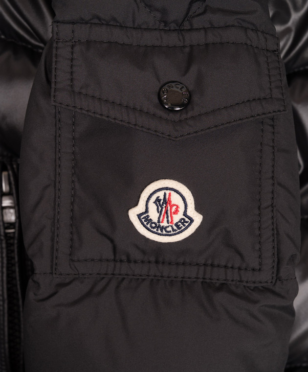 Moncler ENFANT Дитячий чорний пуховик Hyoseris L29541A00076597YX зображення 3