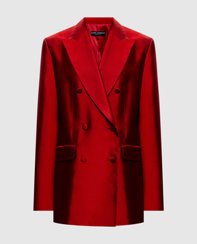 Dolce&Gabbana Красный двубортный жакет из шелка F29UUTFU116