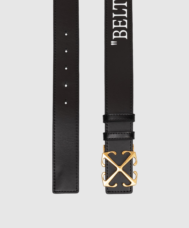 Off-White Чорний шкіряний ремінь Arrow OWRB139C99LEA001 зображення 3