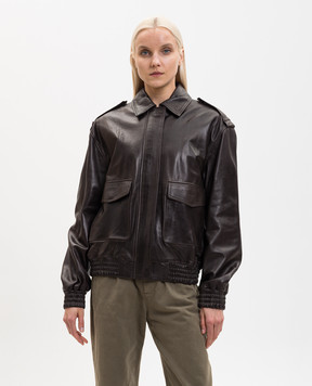 ARMA Темно-коричнева шкіряна куртка Astra 010L26104602