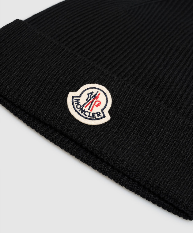 Moncler Черная шапка из шерсти L20913B70500A9342 изображение 4