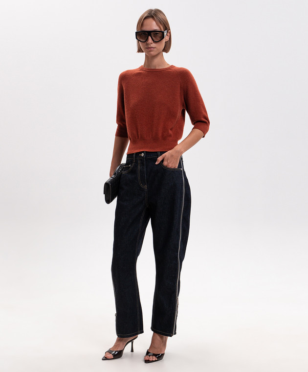 3.1 Phillip Lim Терракотовый джемпер с шерстью с короткими рукавами P26270588CWB изображение 2