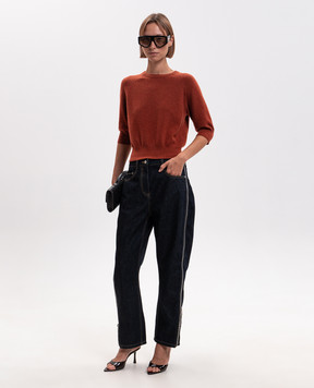 3.1 Phillip Lim Терракотовый джемпер с шерстью с короткими рукавами P26270588CWB