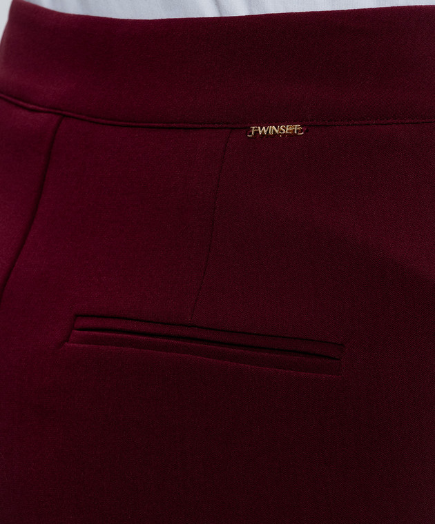 Twinset Бордовые брюки-клеш 262TT2421 изображение 5