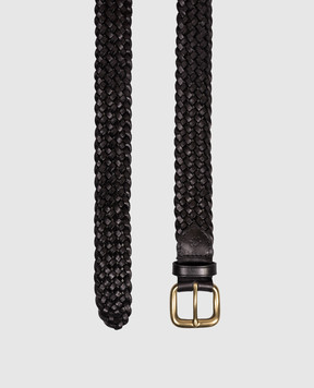 Dragon Черный кожаный плетеный ремень DGS66045