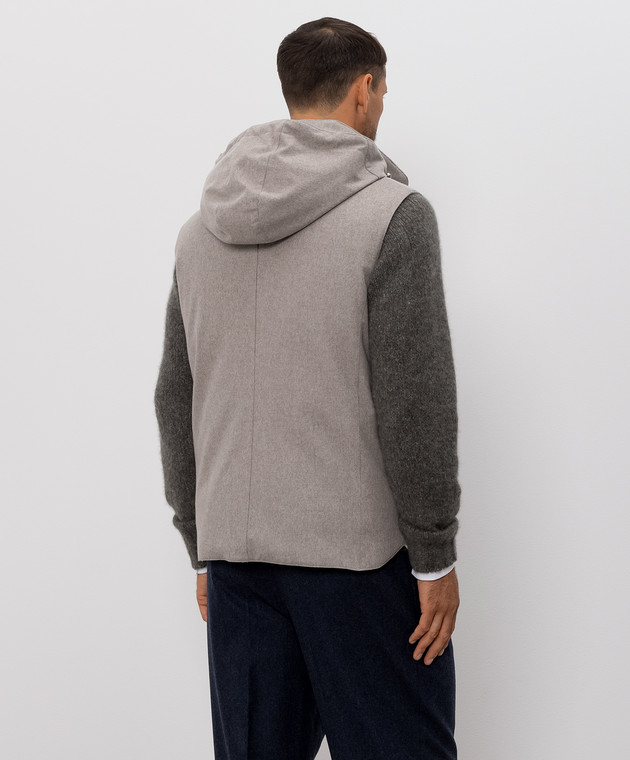 Brunello Cucinelli Серый пуховый жилет из шерсти MM4701775 изображение 4