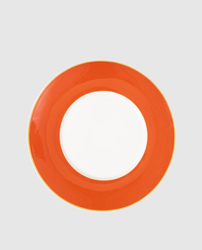 Geminiano Cozzi 1765 Біла порцелянова сервірувальна тарілка Striche Arancio e Oro LGCGU22331019