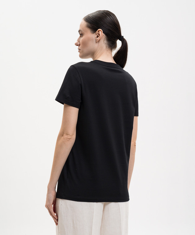Max Mara Черная футболка SPADINO с принтом MXMSPADINO изображение 4