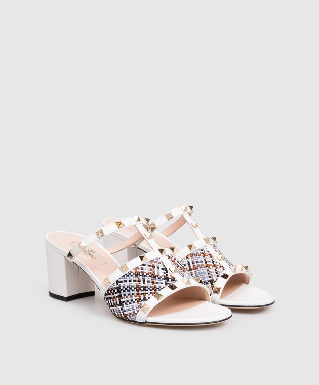 Valentino Білі комбіновані мюлі Rockstud 8W0S0LT4EDX зображення 2