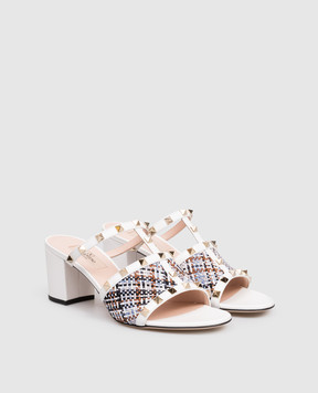 Valentino Білі комбіновані мюлі Rockstud 8W0S0LT4EDX