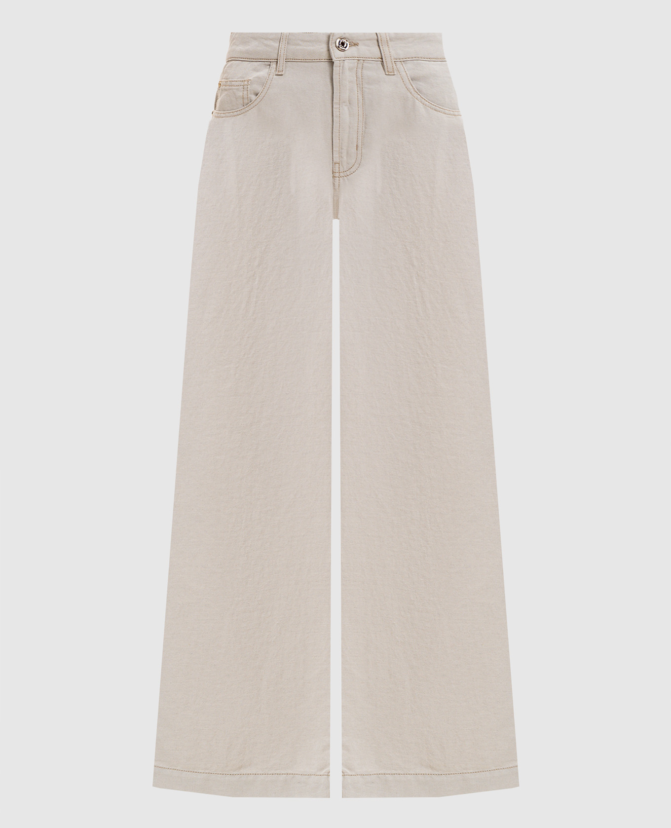 

Бежевые джинсы ZAIRA, Бежевый, Широкие джинсы