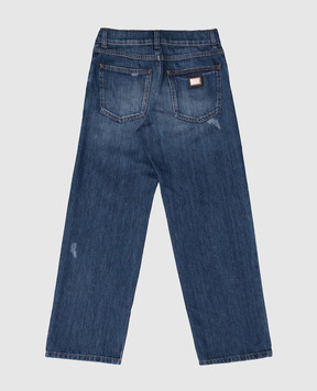 Dolce&Gabbana Детские синие джинсы с эффектом потертости L42F88LDD5326