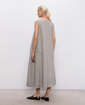 Intoca Сіра сукня з льону 261LIPDR1103