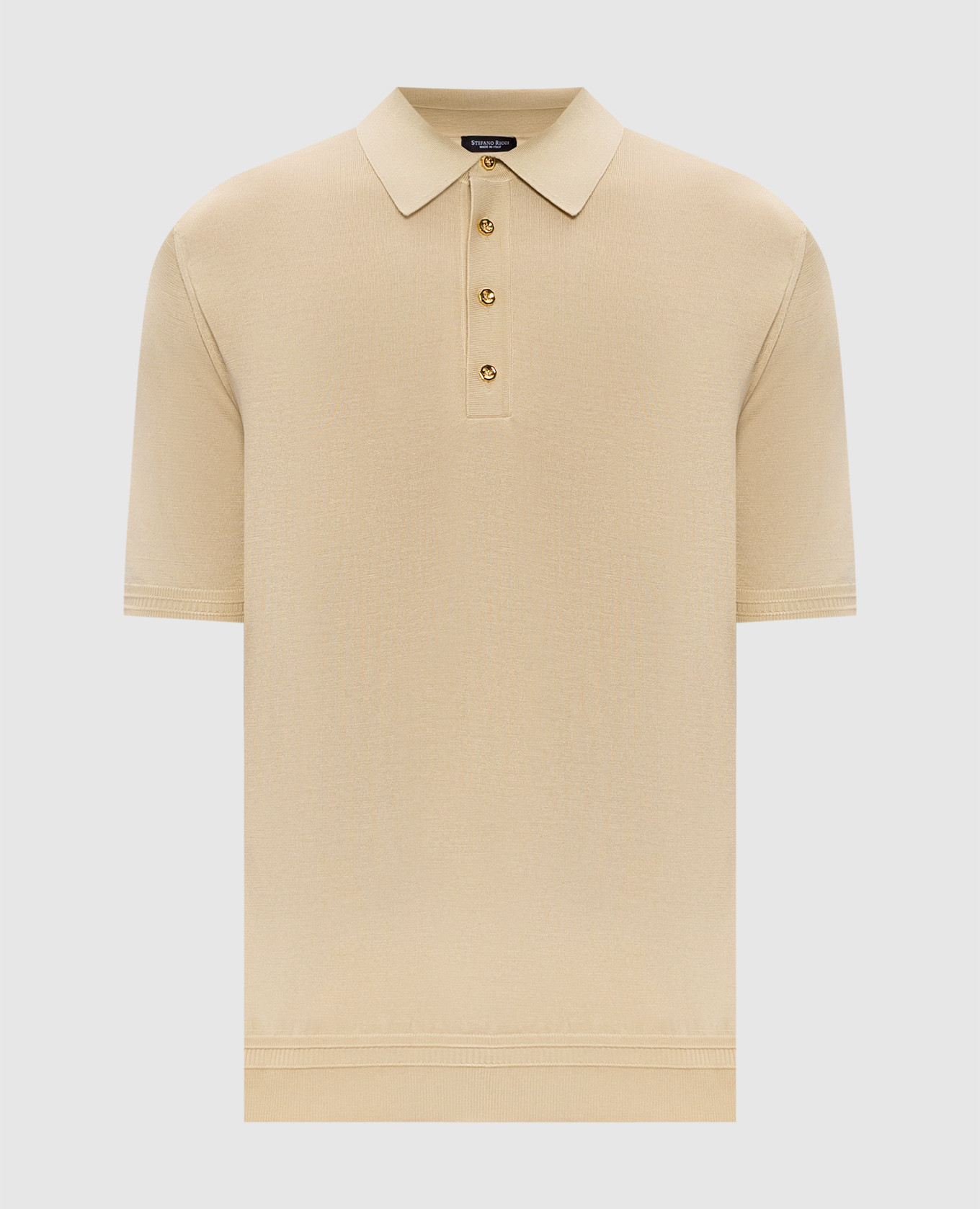 

Желтое поло из шелка с монограммой логотипа, Желтый, Поло