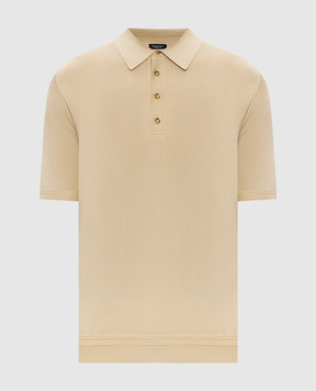 Stefano Ricci Жовте поло із шовку з монограмою логотипа K616215P14F26101