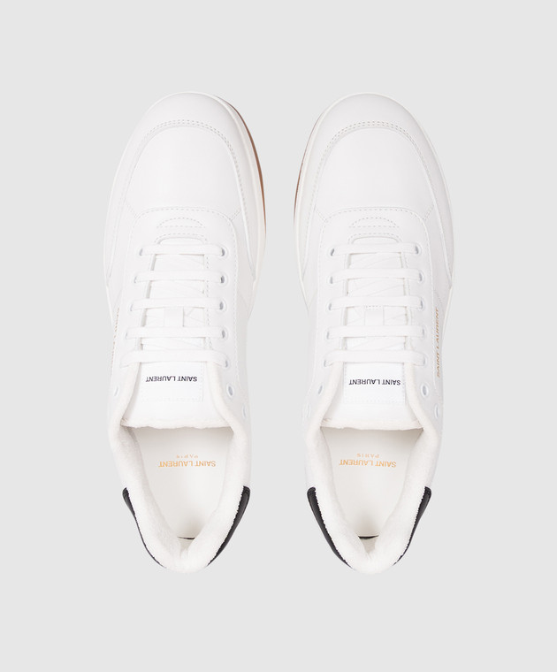 Saint Laurent Белые кожаные кроссовки SL/61 81947600NI0 изображение 4