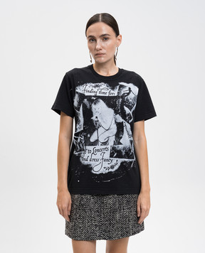 Dolce&Gabbana Чорна футболка з принтом F8V90TGDDH4