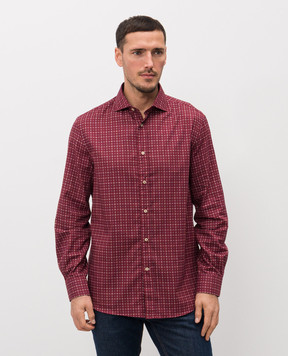 Brunello Cucinelli Бордова сорочка у візерунок MA6920627