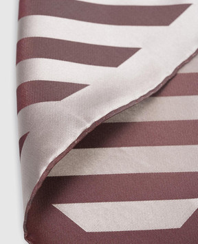 Brunello Cucinelli Червона хустка-паше із шовку в смужку MX8750091