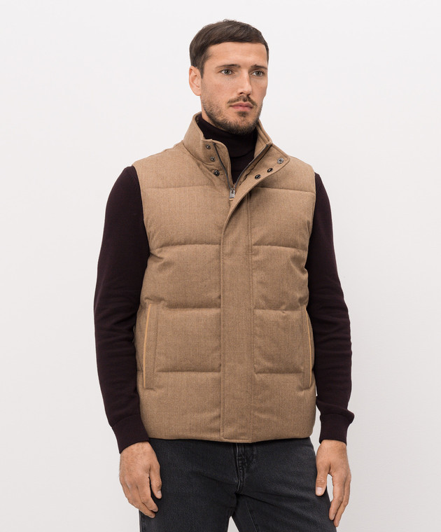 Canali Коричневый пуховый жилет из шерсти SG03516O41123 изображение 3