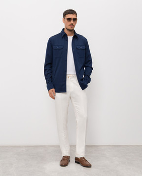 Stefano Ricci Синя сорочка з вовни MDJ61001205650