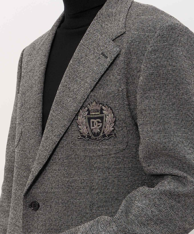 Dolce&Gabbana Серый пиджак G2WX9ZFMBAS изображение 5