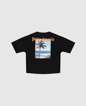 Palm Angels Дитяча чорна футболка з принтом Since 2015 PBAA002S26JER002
