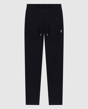Trussardi Синие утепленные спортивные штаны с вышивкой эмблемы P8148000087NMP318F09