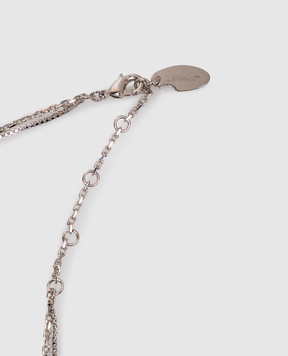 Off-White Серебристая двухслойная цепочка с подвесками OWOB141S26MET001