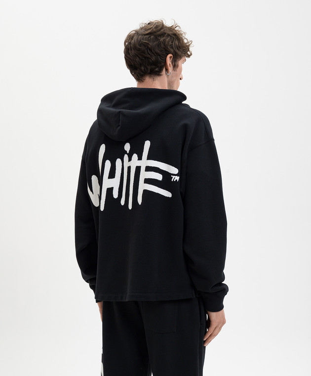 Off-White Черные худи с контрастным принтом логотипа 44MBB12MS26F007 изображение 4