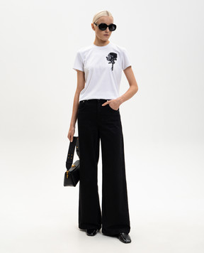 3.1 Phillip Lim Белая футболка с контрастной вышивкой E26210373PJB