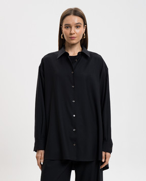 The Row Чорна сорочка Luka з вовни 5648W4084