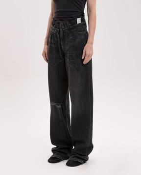Maison Margiela MM6 Темно-сірі джинси з проріхами S52LA0271M30064