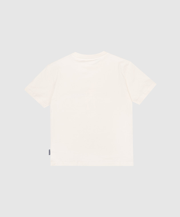 Palm Angels Дитяча футболка кольору айворі з брендовим принтом PBAA003S26JER008 зображення 2