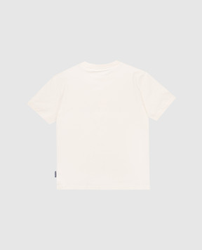 Palm Angels Дитяча футболка кольору айворі з брендовим принтом PBAA003S26JER008