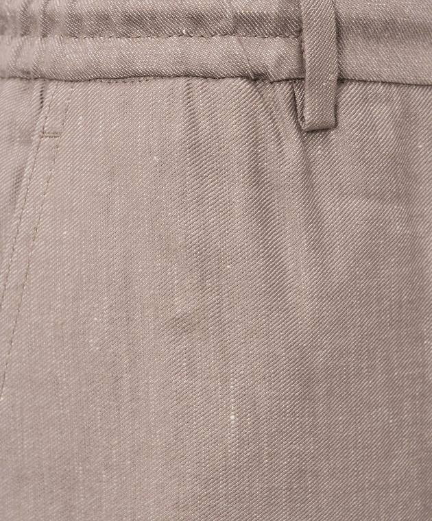 MooRER Бежеві штани ADAMSON з льоном ADAMSONFSW зображення 5