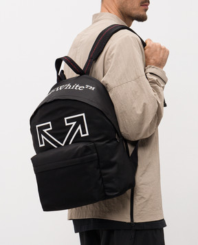 Off-White Чорний рюкзак Heritage з логотипом OMNB123C99FAB001