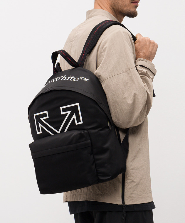Off-White Черный рюкзак Heritage с логотипом OMNB123C99FAB001 изображение 2