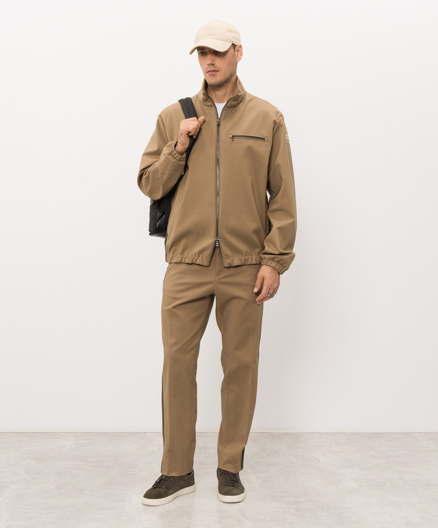 Moncler Коричневые брюки с лампасами L20912A00017599LT изображение 2