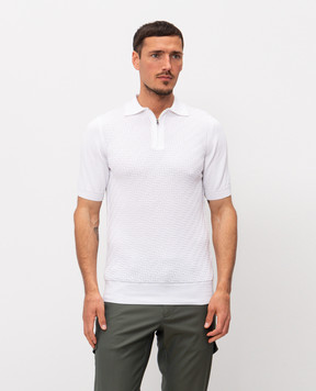 Cashmere&Whiskey Біле поло з тканим візерунком DOP267